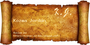 Kozma Jordán névjegykártya